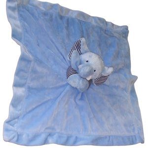 Carter's Elephant Plush Baby Toy Rattle Security Blanket Iced Blue Comfort Lovey